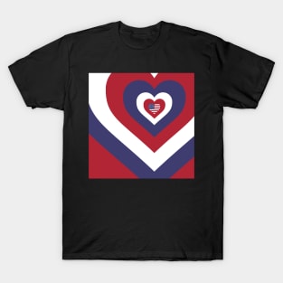 American Flag Hearts T-Shirt